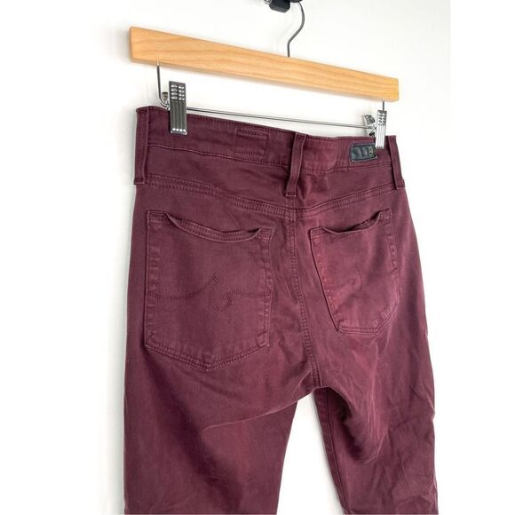 AG Adriano Goldschmied Farrah High Rise Skinny Ankle Jean in Burgundy Size 27 - Picture 11 of 14